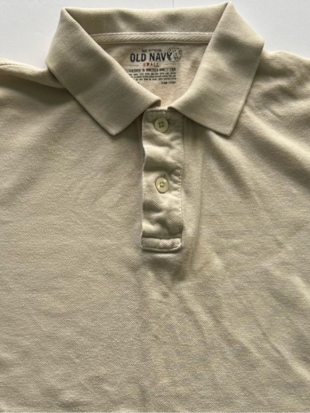 Old Navy Polo Shirt in Beige - Size S Unisex - Picture 3 of 7